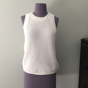 Anthropologie White Sleeveless Sweater NWT, size small